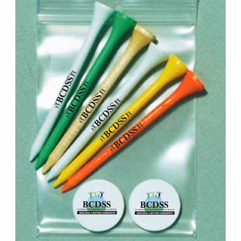 Pro Elite Gold Standard Poly Bag Pack w/ 6 Tees & 2 Markers (3 1/4")
