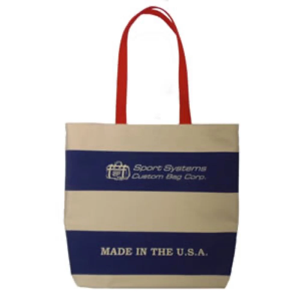 USA Made 10 Oz. Cotton Double Bar Tote, custom tote bag with logo imprint 1