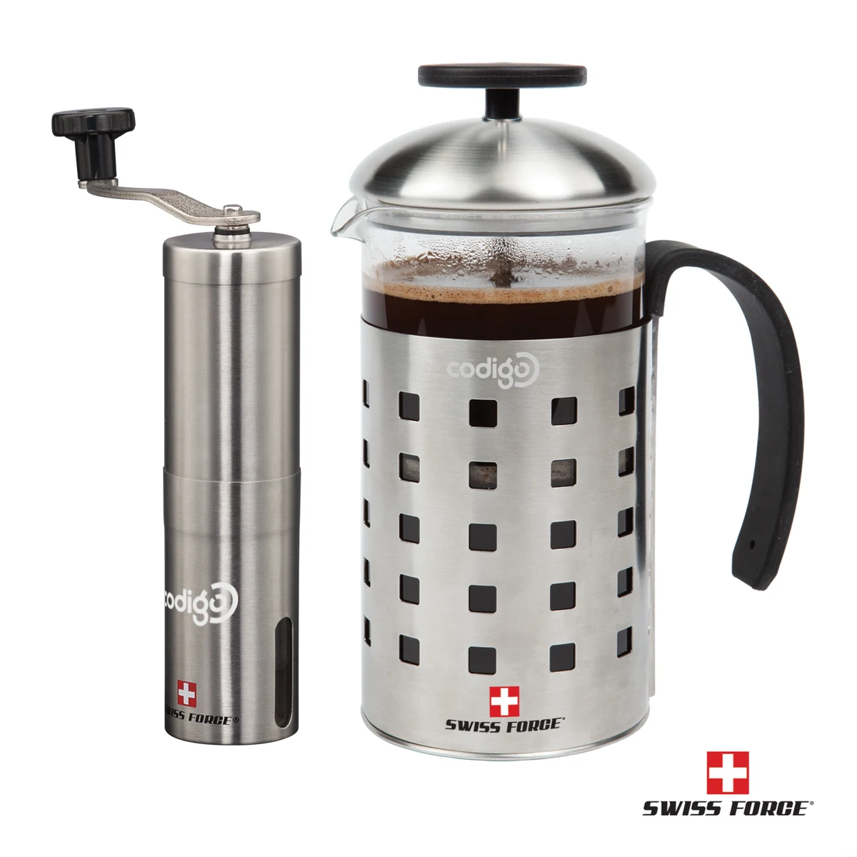 Swiss Force® Geneva Coffee Press and Grinder 1