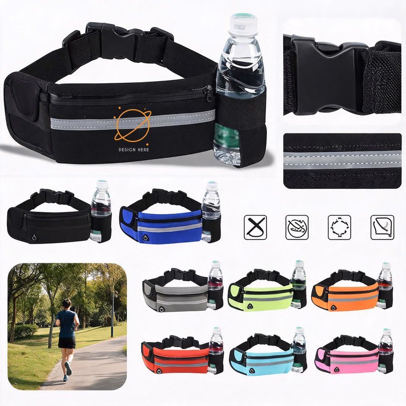 Running Waist Belt with Water Bottle Holder