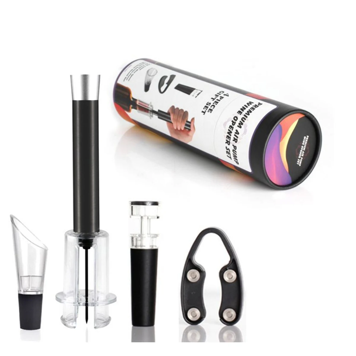 4 In 1 Gift Air Pressure Pump Wine Corkscrew Bottle Opener 1
