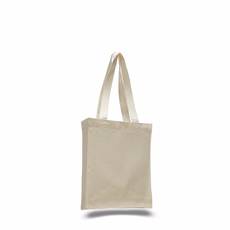 Heavy 12 oz. Cotton Canvas Book Bag Tote Bag - Natural