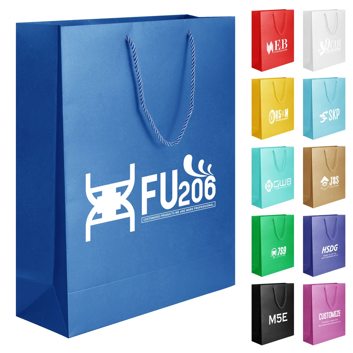 White Card Paper Bag with Twisted Handle Bag 1