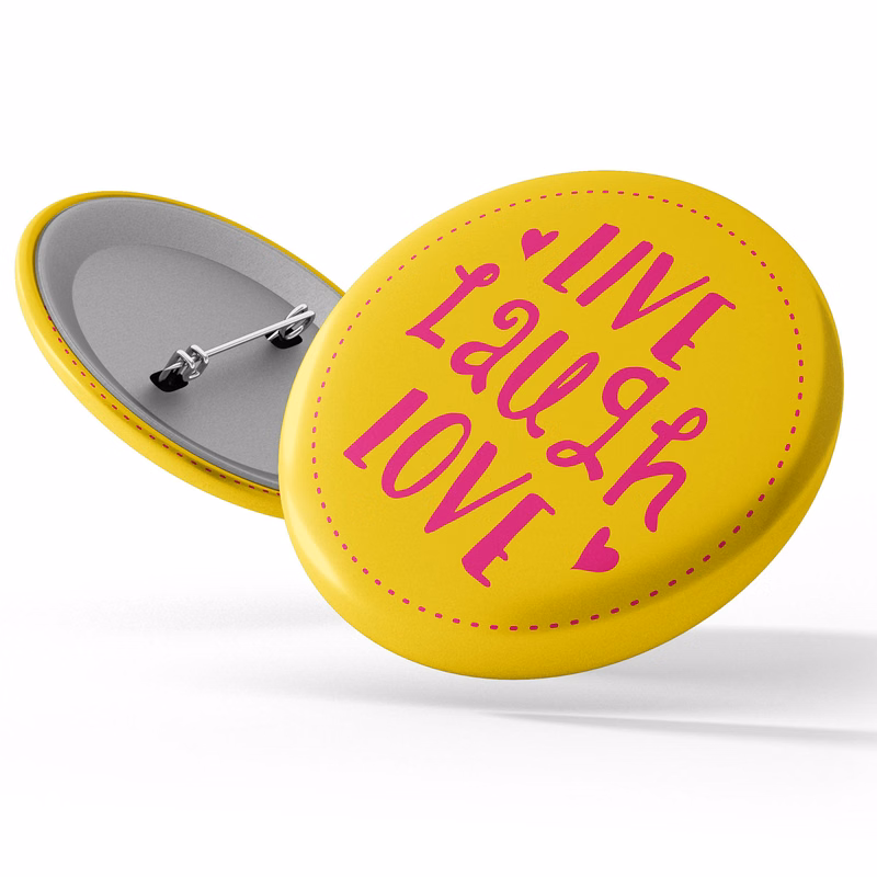 Stock Awareness Button - Healthy Living: "Live, Laugh, Love"