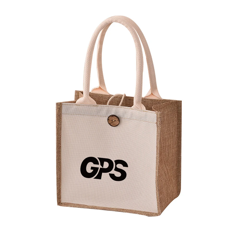10 " Jute Cotton Laminated Tote Bag 1