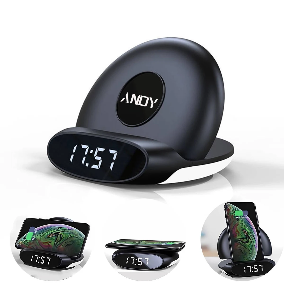 Multifunction Night Light Wireless Charger W/ Clock 1