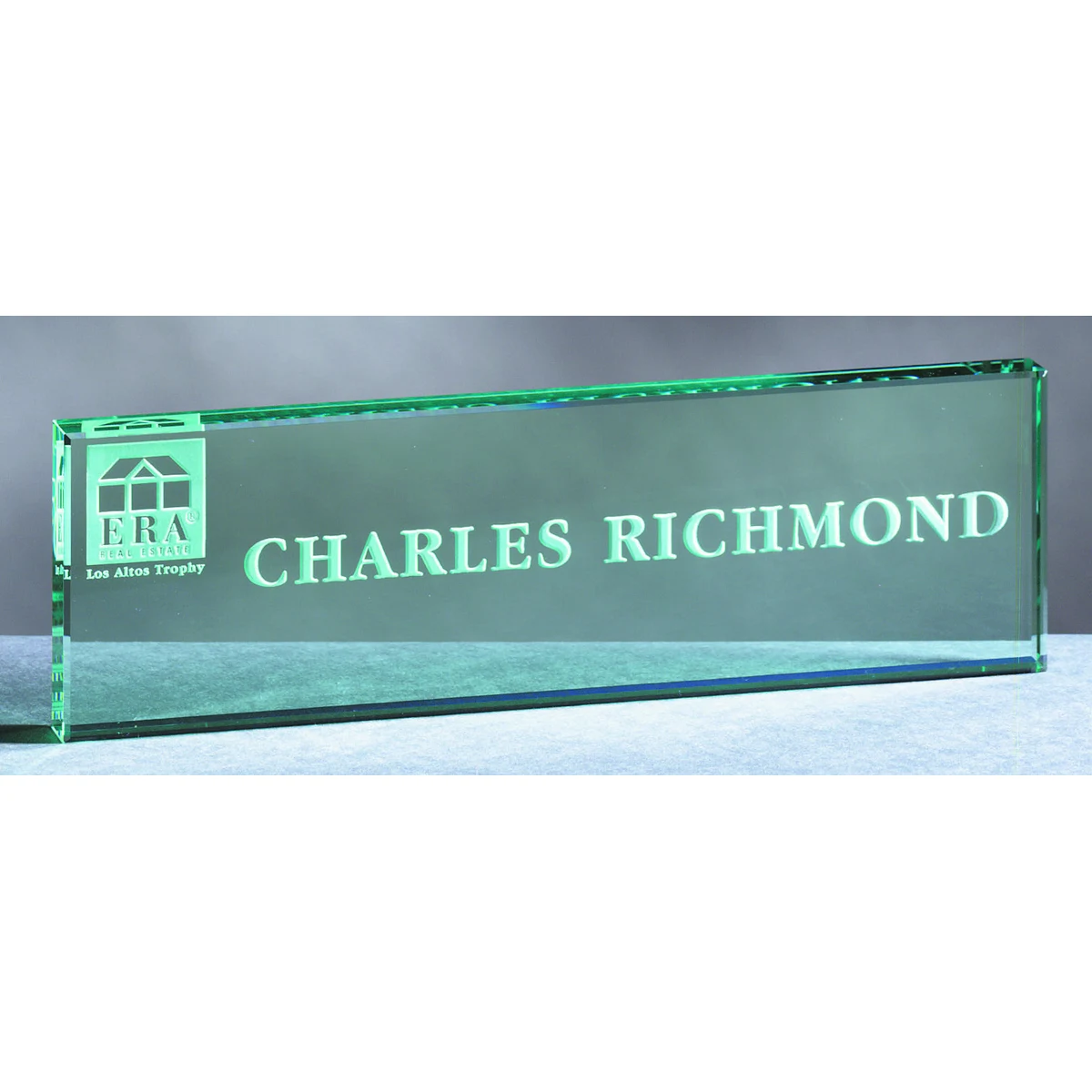 Jade Glass Nameplate (8"x3") 1
