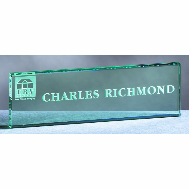 Jade Glass Nameplate (8"x3")