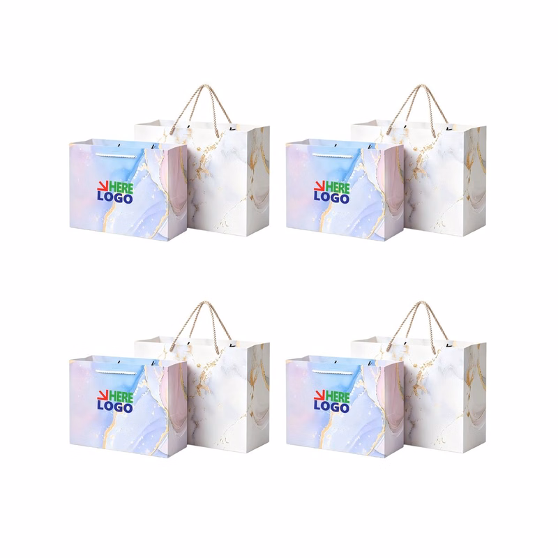 Oversized 250gsm White Paper Tote With Gold Foil