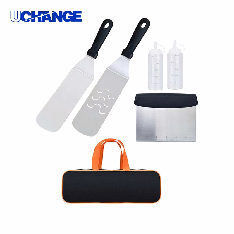 6Pcs Bbq Tool Set Teppanyaki Shovel for Cooking