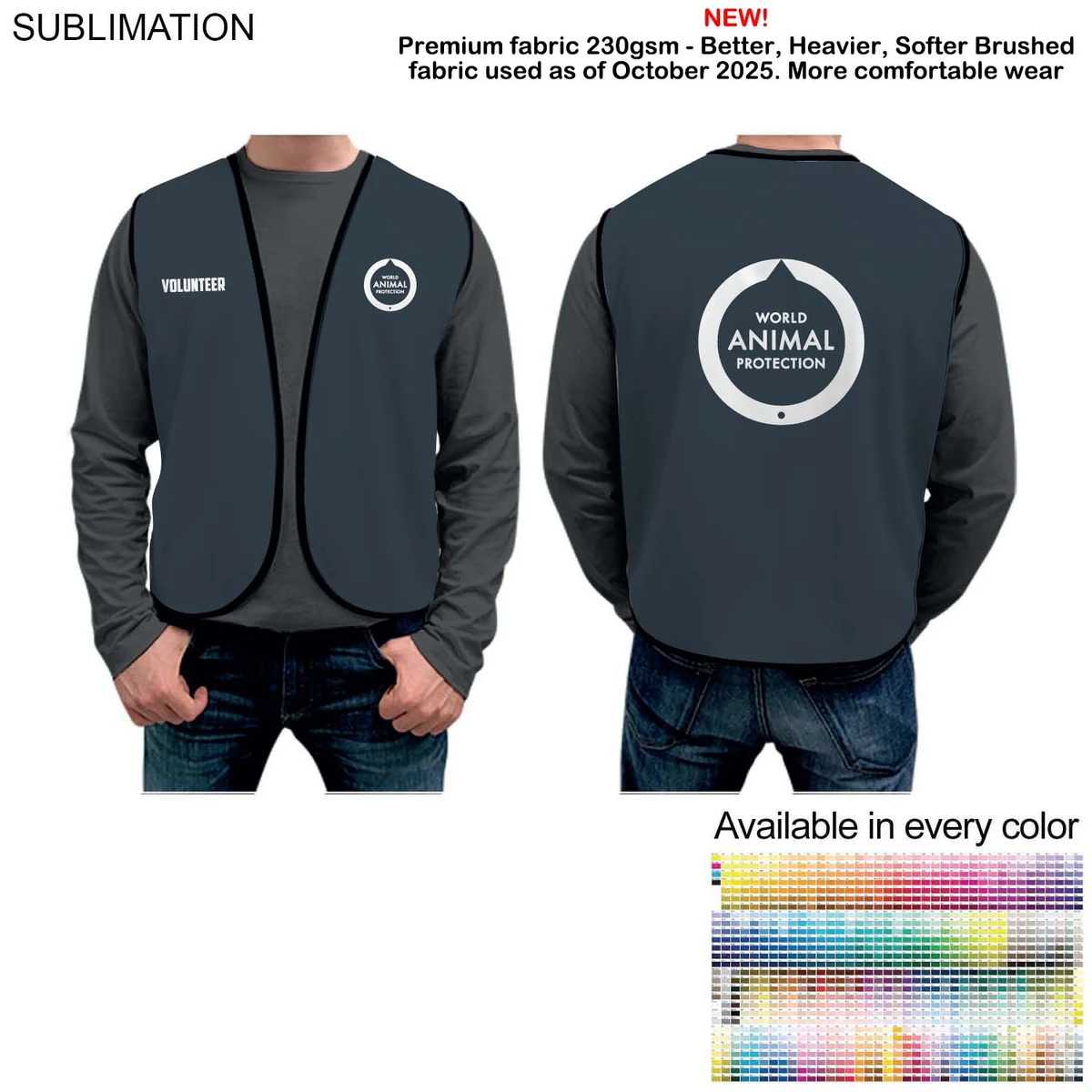 Domestic Made VOLUNTEER Poplin Vest, Fully Sublimated front and back, Available in Every Color 1