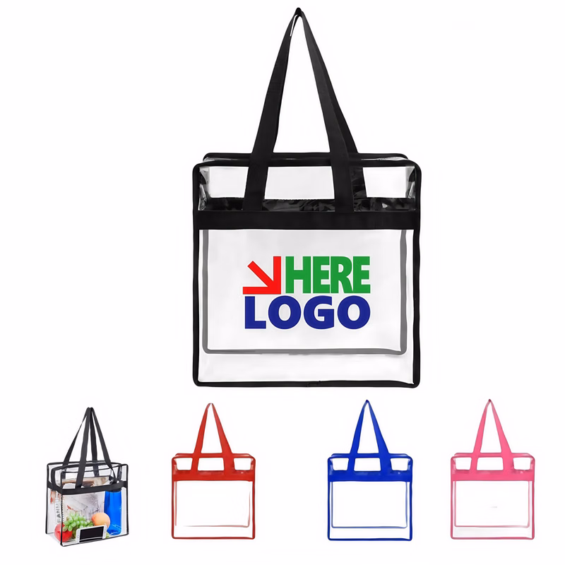 Clear Stadium Security Zipper Tote
