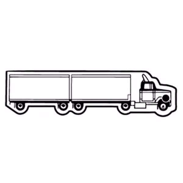Semi Truck w/Tandem Trailer 2 Key Tag - Spot Color