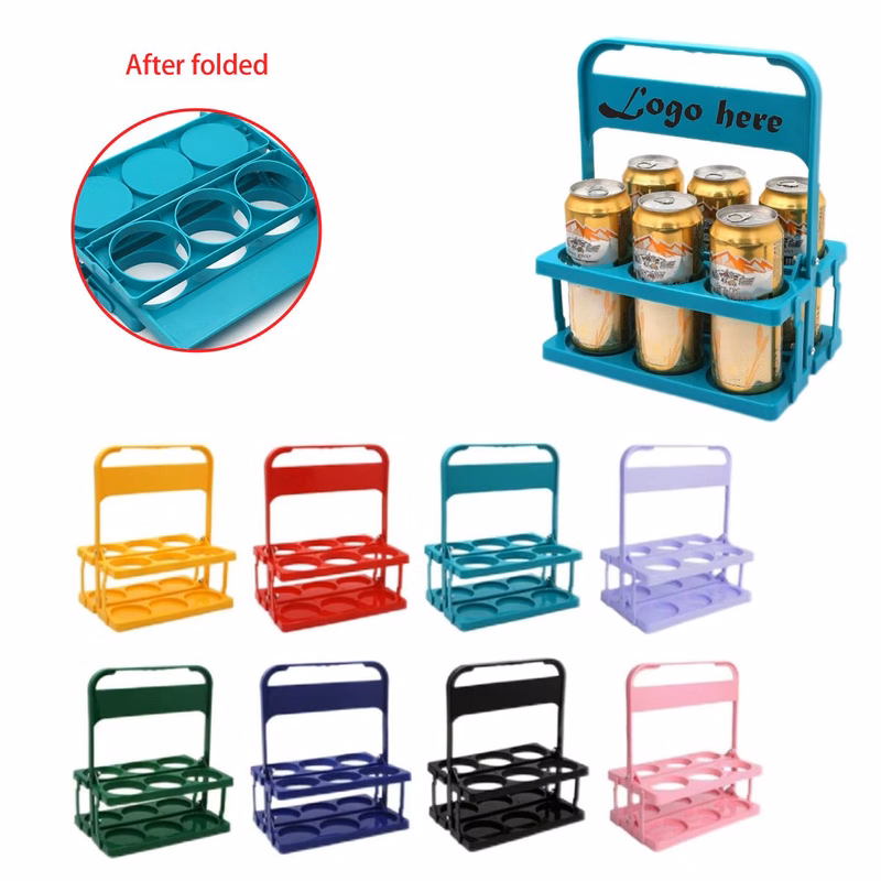Collapsible Plastic Wine & Beer Bottle Carrier with Handle