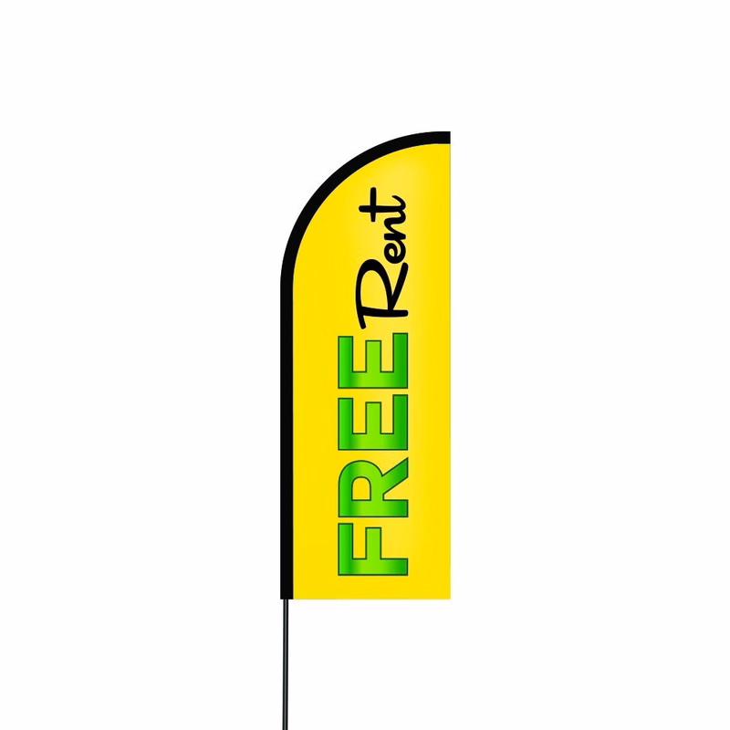 Free Rent Flag Kit 11' Feet Feather Flag Sign Outdoor Banner feather banners