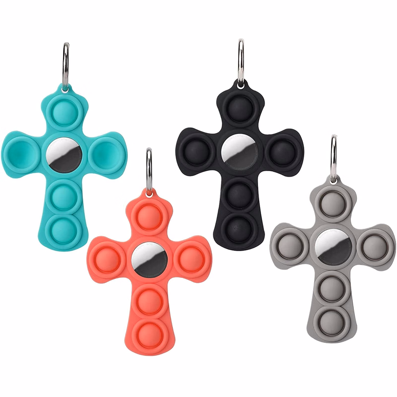 Cross Protective Sleeve Cover w/ Fidget Push Pop Bubble and Carabiner