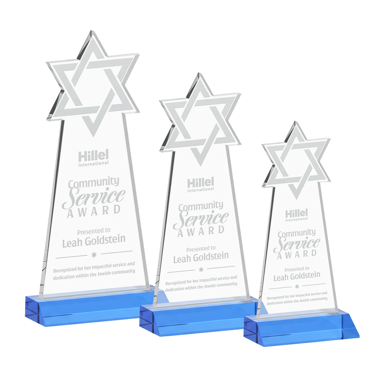 Star of David Award - Sky Blue 1