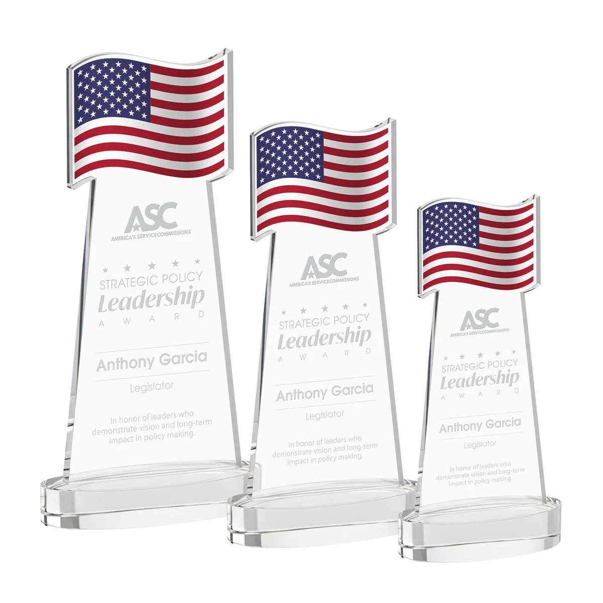 Flag Award on Alberton Base - Clear 1