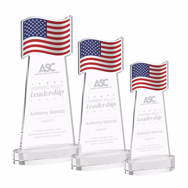 Flag Award on Alberton Base - Clear