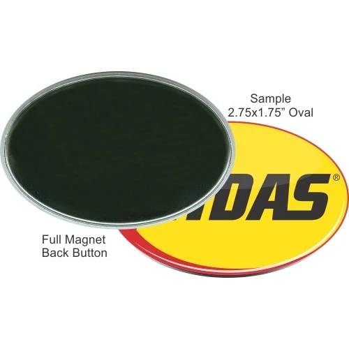 Full Magnet 2 3/4 Inch X 1 3/4 Inch Oval Button 1