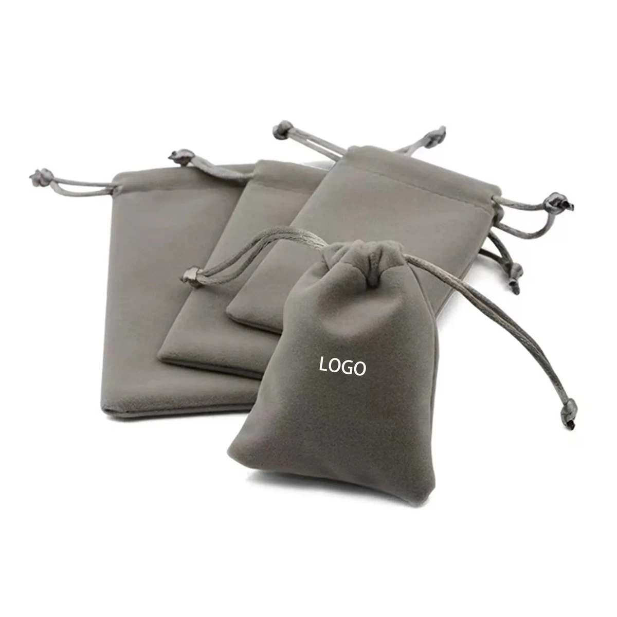 MOQ 200pcs Plush Drawstring Flat Mouth Storage Bag 1