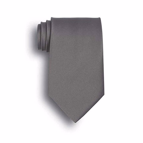 Dark Gray Polyester Satin Tie