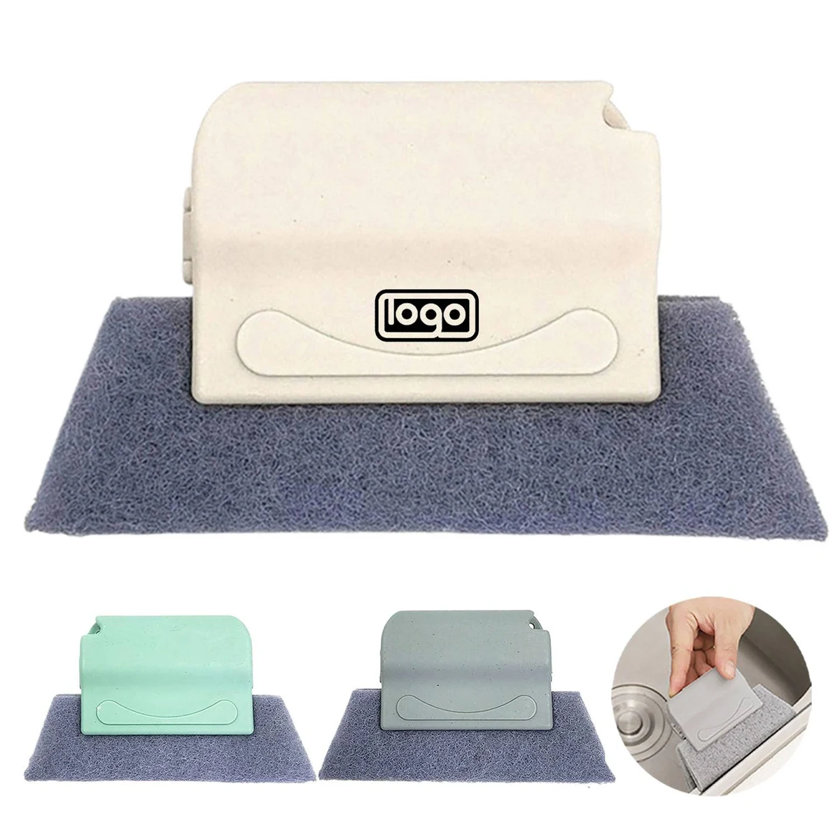 Easy Window Crevice Cleaning W/ Lightweight Plastic Brush 1