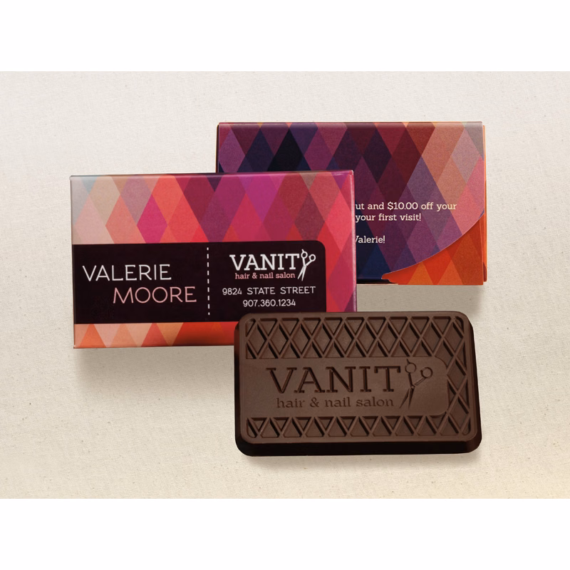 Totally Memorable Chocolate Business Card with Custom Packaging