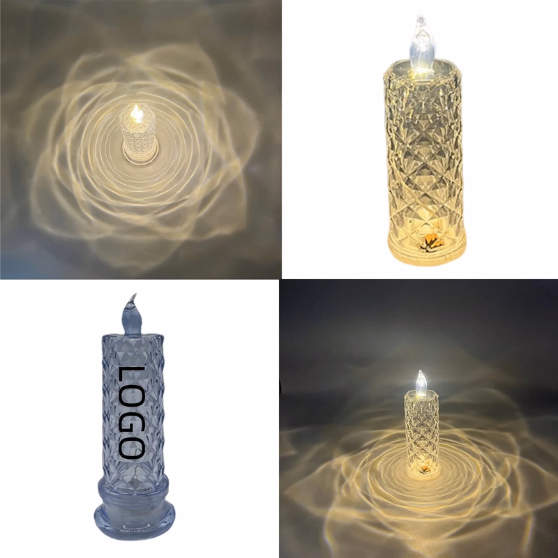 Rose Pattern Refracting Halo Projection LED Candle Light