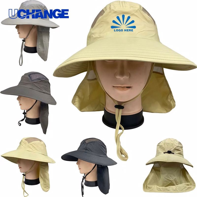 Wide Brim Waterproof Safari Mesh Bucket Hat Headwear