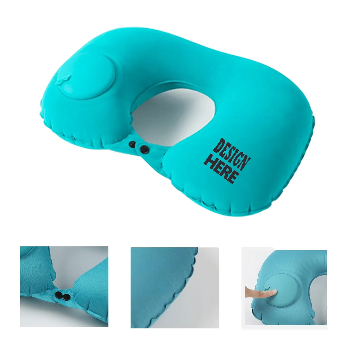 Travel Flocked Velvet Inflatable Neck Cushion 1