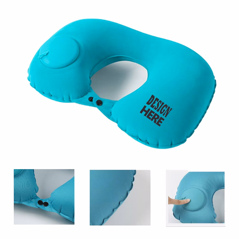 Travel Flocked Velvet Inflatable Neck Cushion