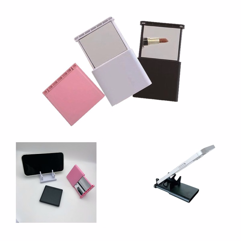 Portable Makeup Mirror with Foldable Plastic Desktop Stand
