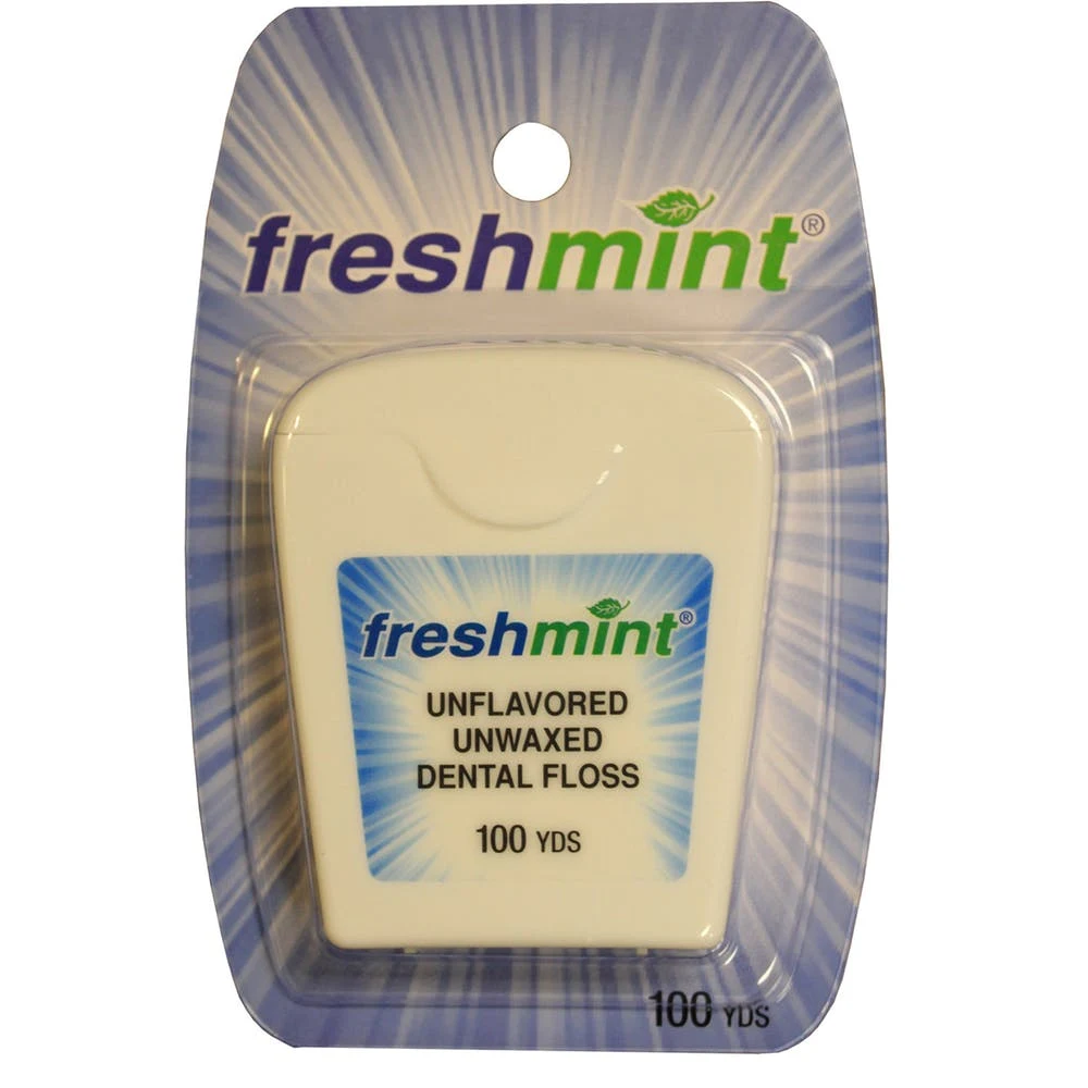 Unflavored Dental Floss - 100 yards Unwaxed 1