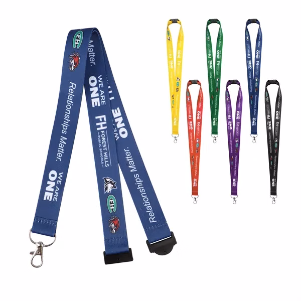 1" Polyester Breakaway Lanyard for ID Badges W/ Lobster Claw