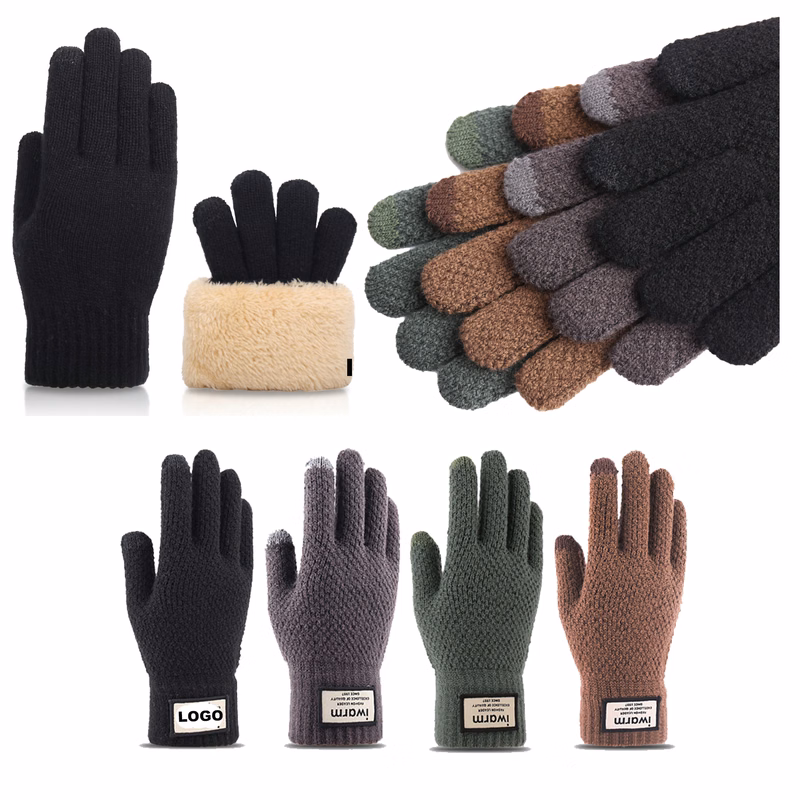 Custom Thickened Warm Wool Knitted Glove