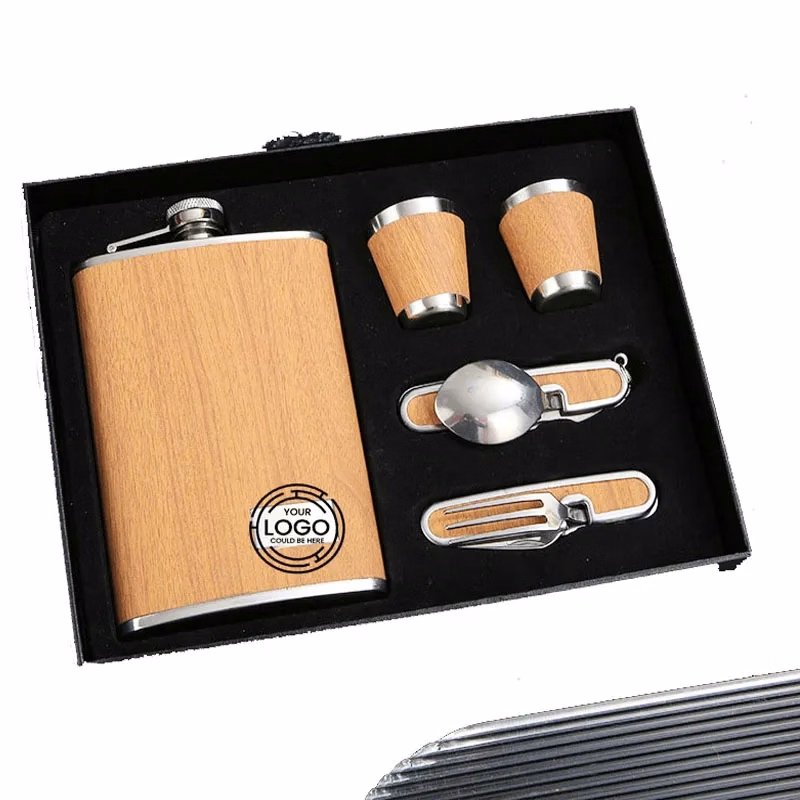 Stainless Steel Flask Knife and Fork Gift Set