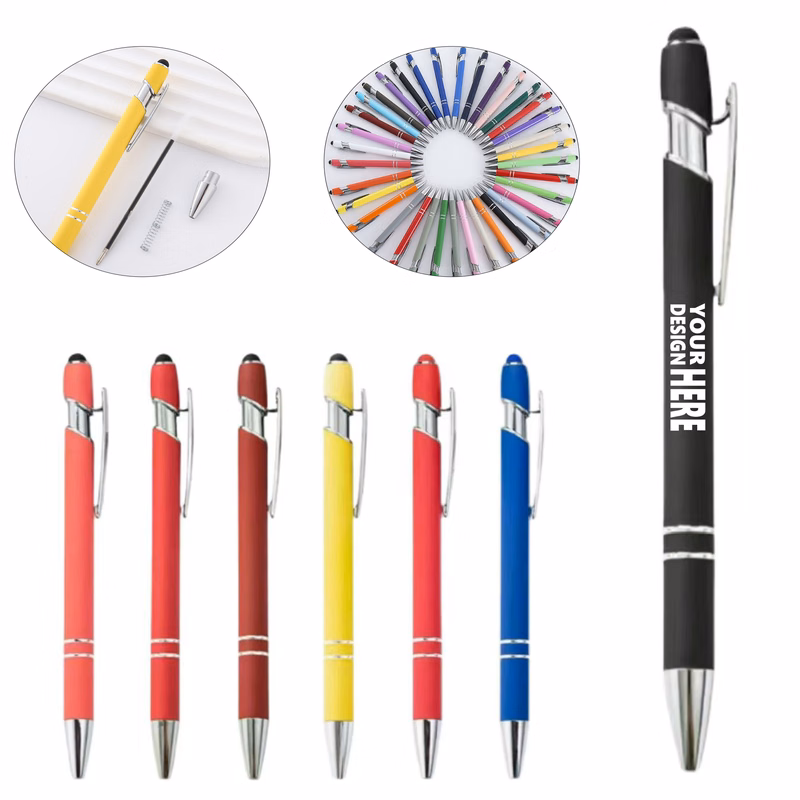 Press-To-Use Touch Screen Ballpoint Pen