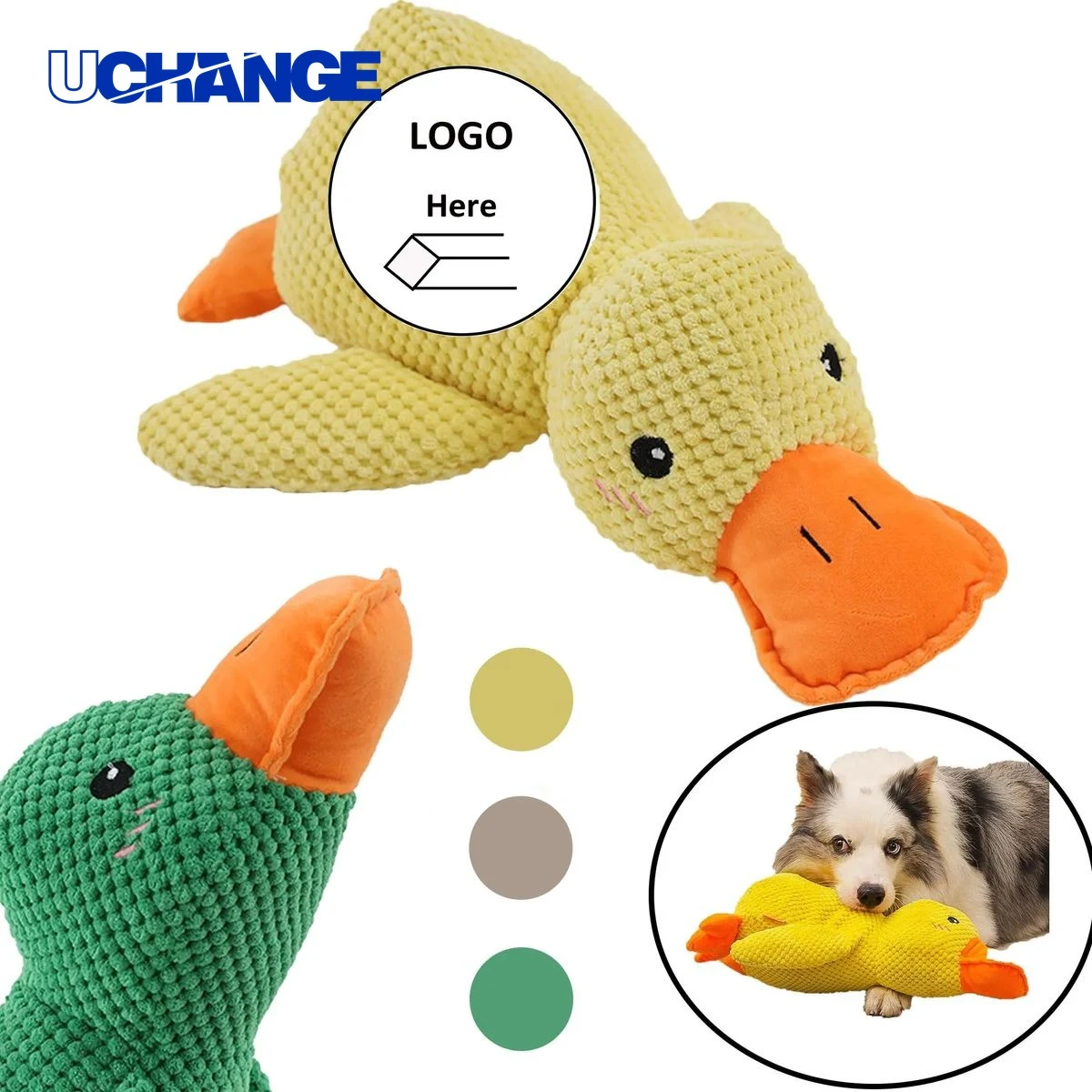 Squeaky Duck Plush Dog Toy 1