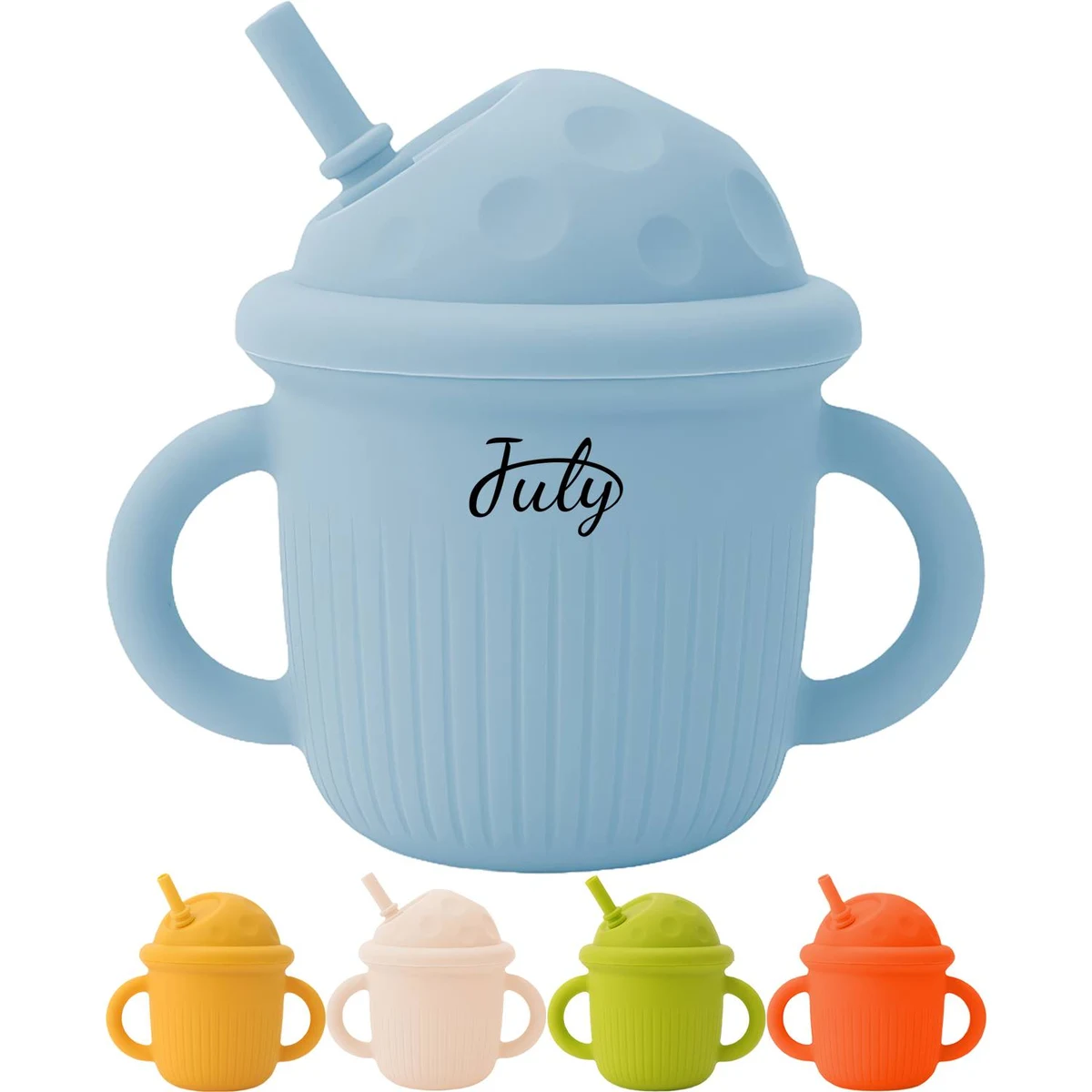 Kids Shatterproof Silicone Cup w/ Straw 1