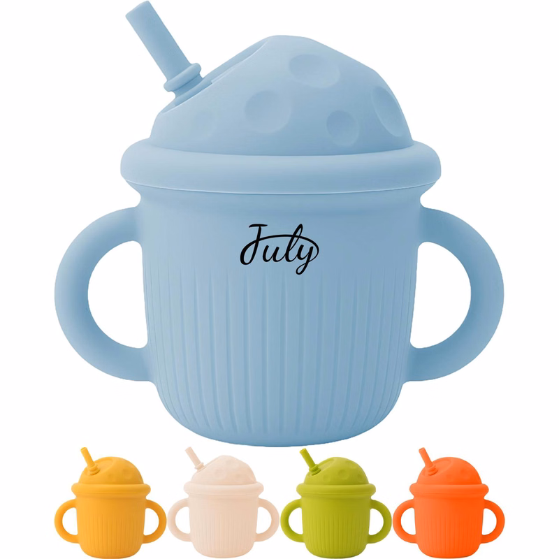 Kids Shatterproof Silicone Cup w/ Straw