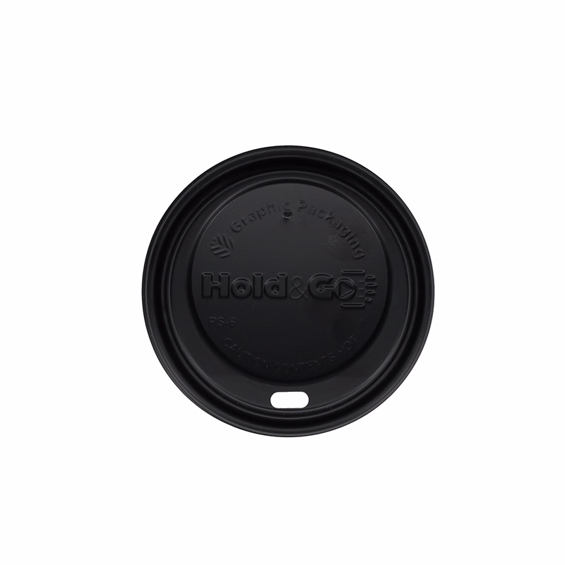 8 oz Paper Cup Insulated Domed Lid Black