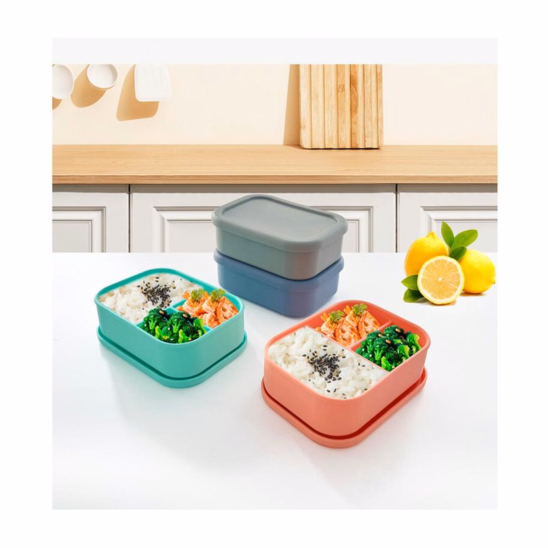 3-Section Silicone Bento Lunch Box