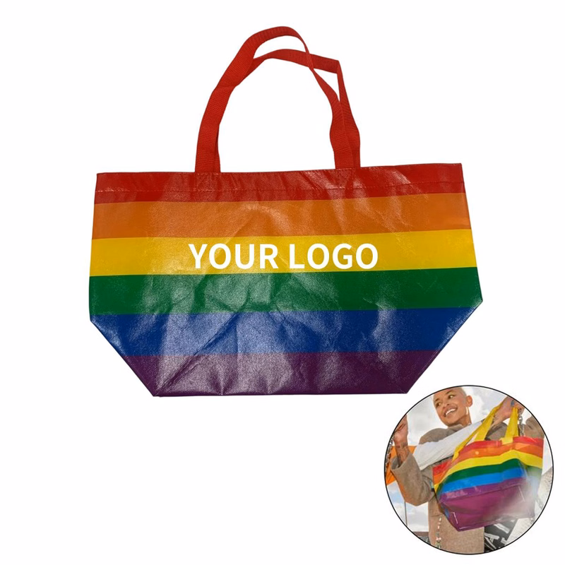 Reusable Non Woven Tote Bag Rainbow