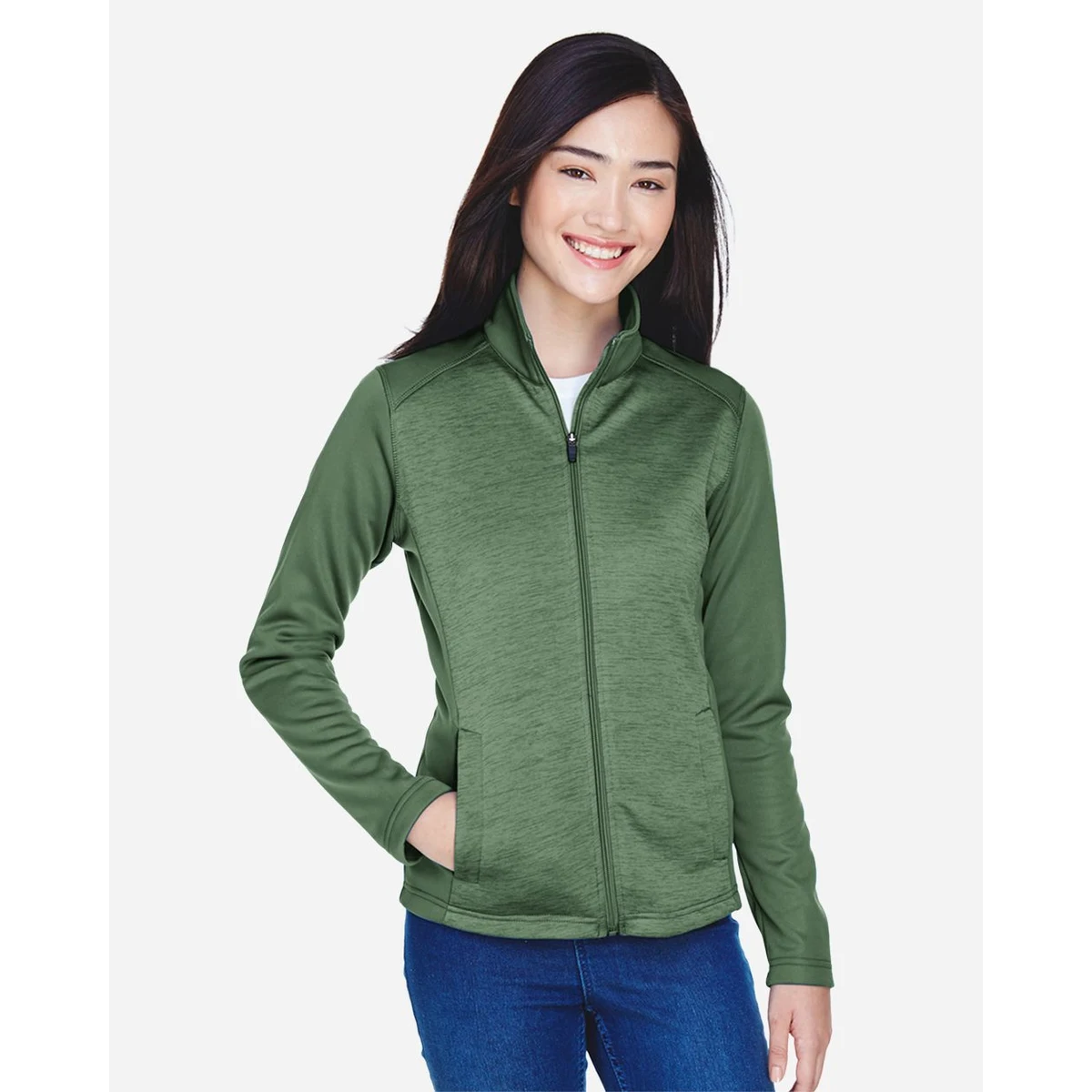 Women's Newbury Colorblock Mélange Fleece Full-Zip Jacket - DG796W 1