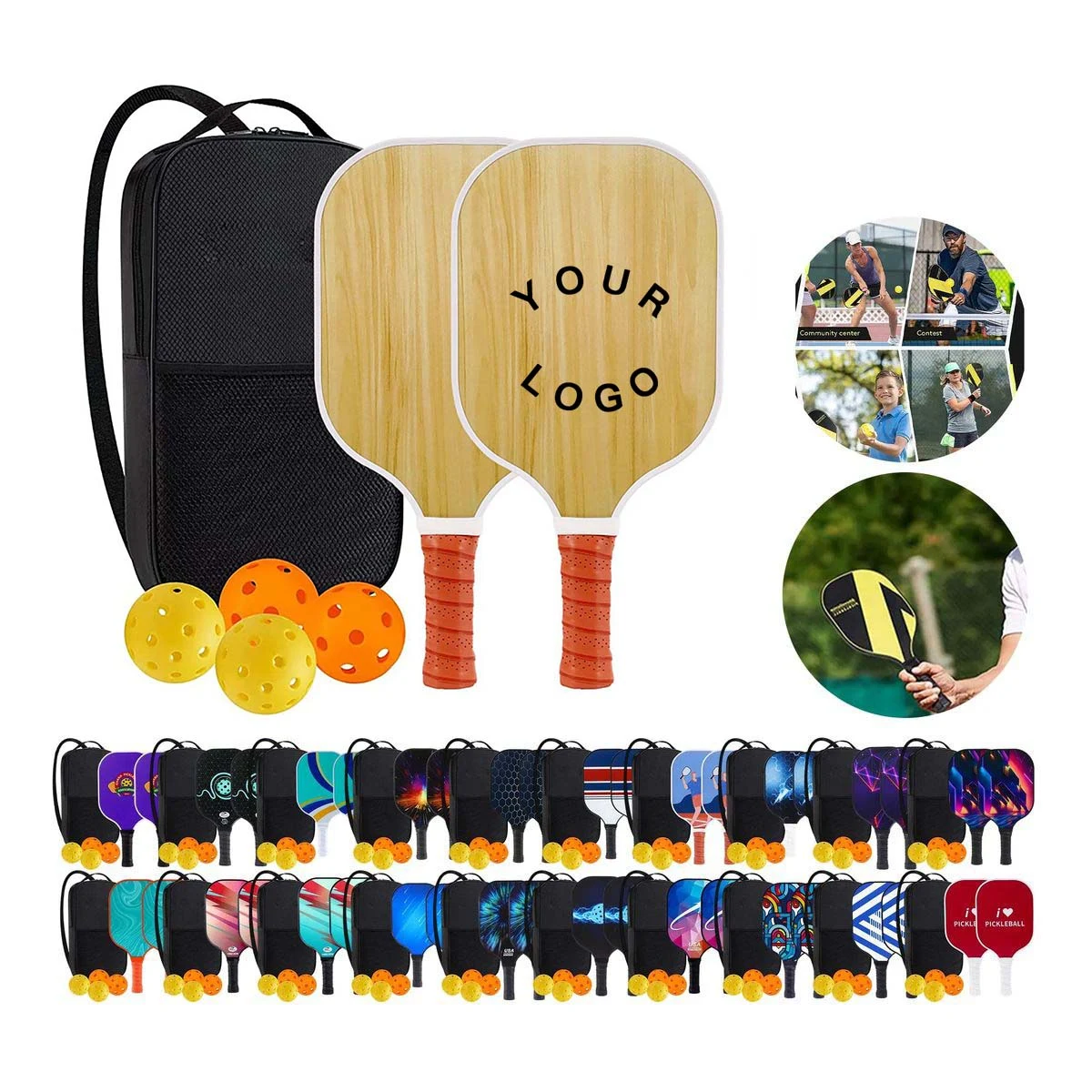 Pickleball Paddle Set with Balls and Storage Bag 1