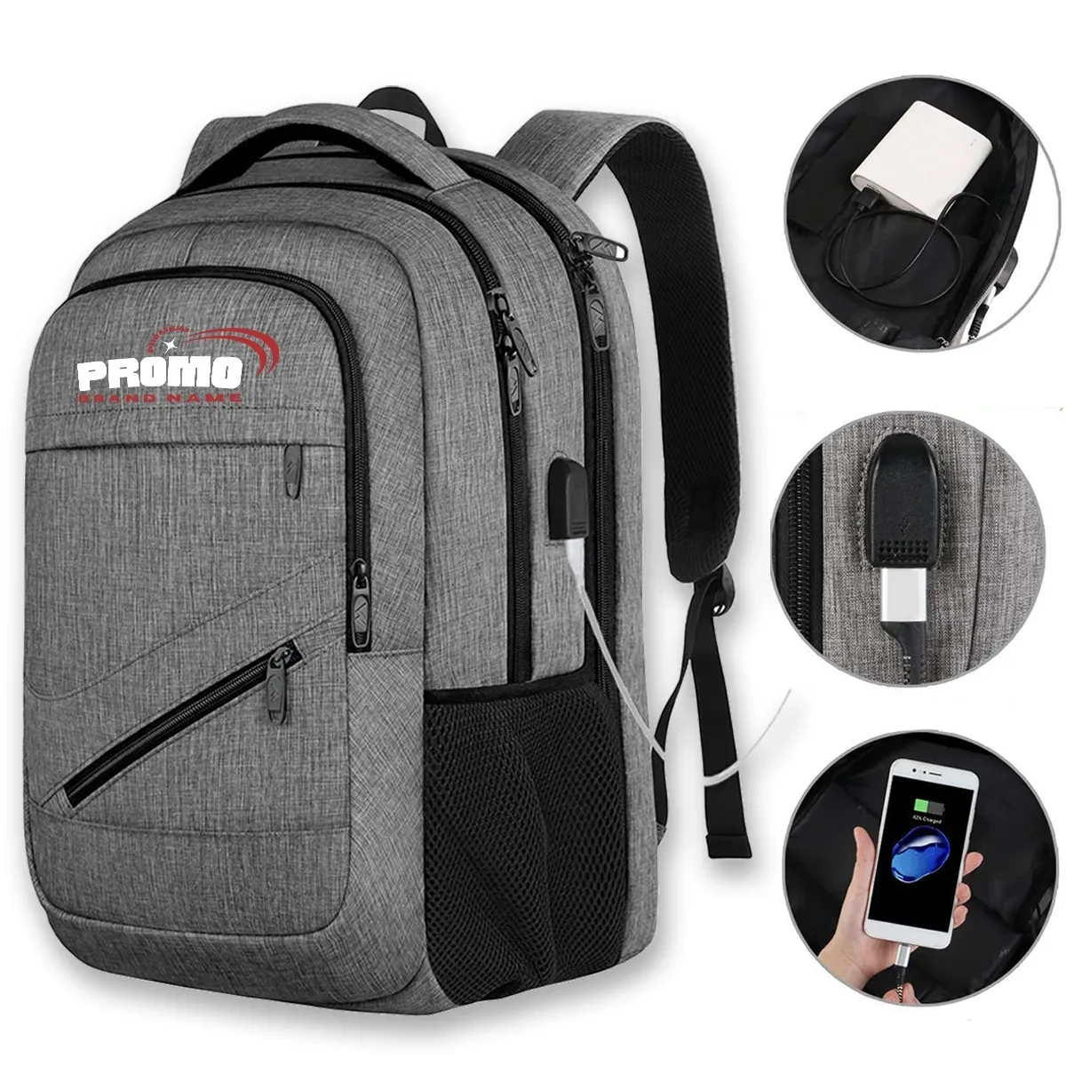 18 Inch Large Capicity Business Laptop Backpacks W/ USB Port 1