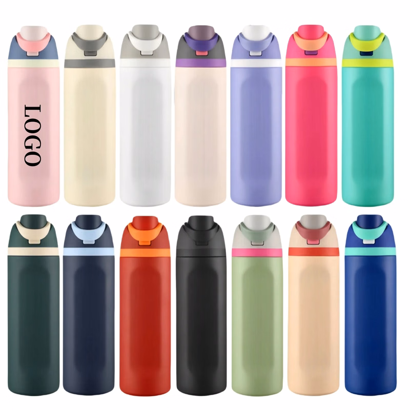 Insulated 24oz Stainless Steel Water Bottle with Straw