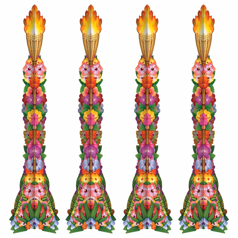 Luau 3-D Tiki Torch Props