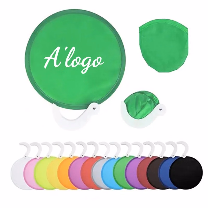 Custom round foldable frisbee fan